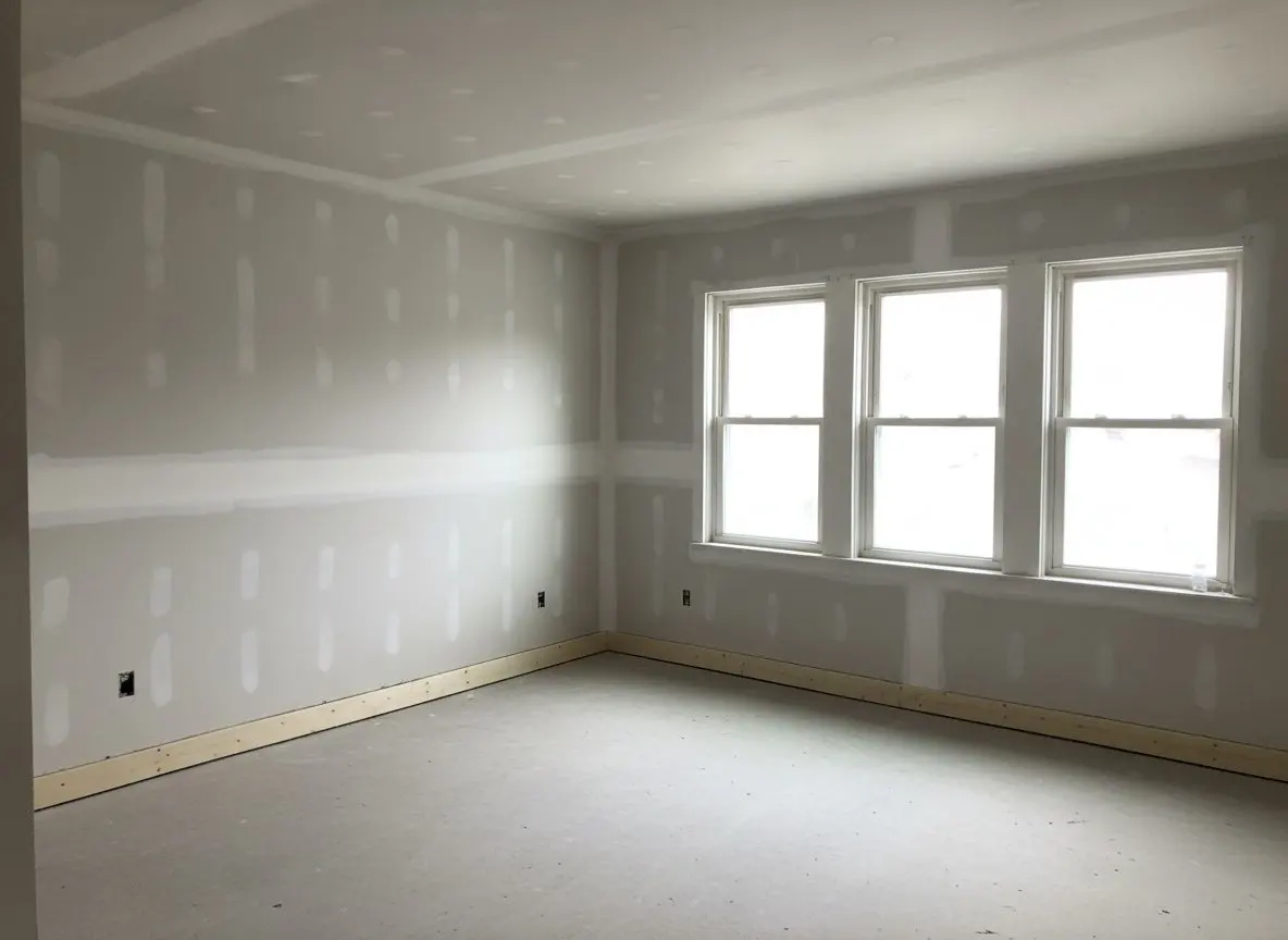 Whole-house reboard after flooding in Shipoke