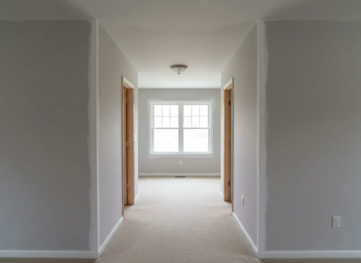 Corner beads replaced in a hallway in Lemoyne